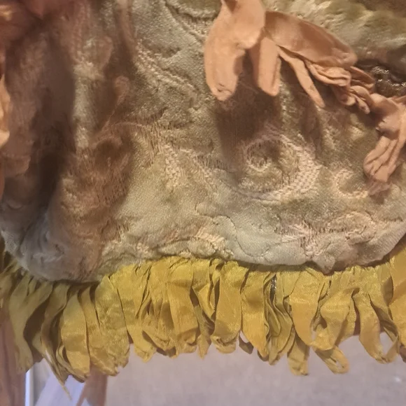 Magnolia Pearl Orange and Green Shoulder Bag with Fringe - Picture 9 of 9